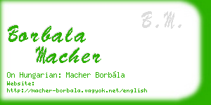 borbala macher business card